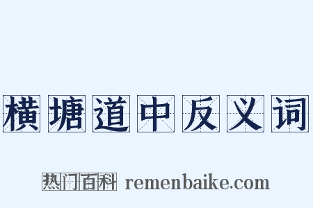 横塘道中反义词是什么意思的图片